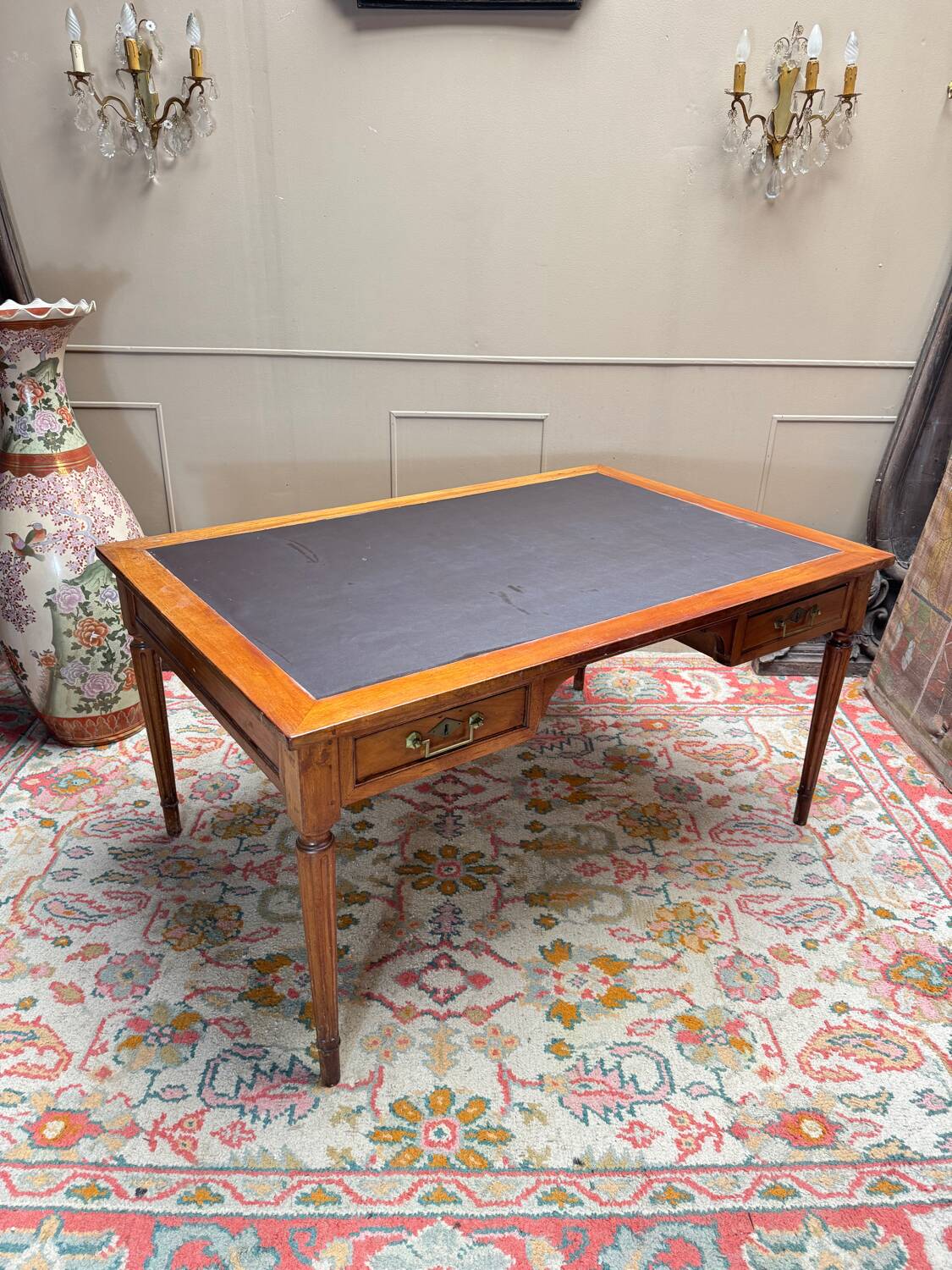 Mahogany desk in louis xvi style 19th century