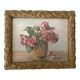 Old pastel bouquet of flowers framed in art nouveau style