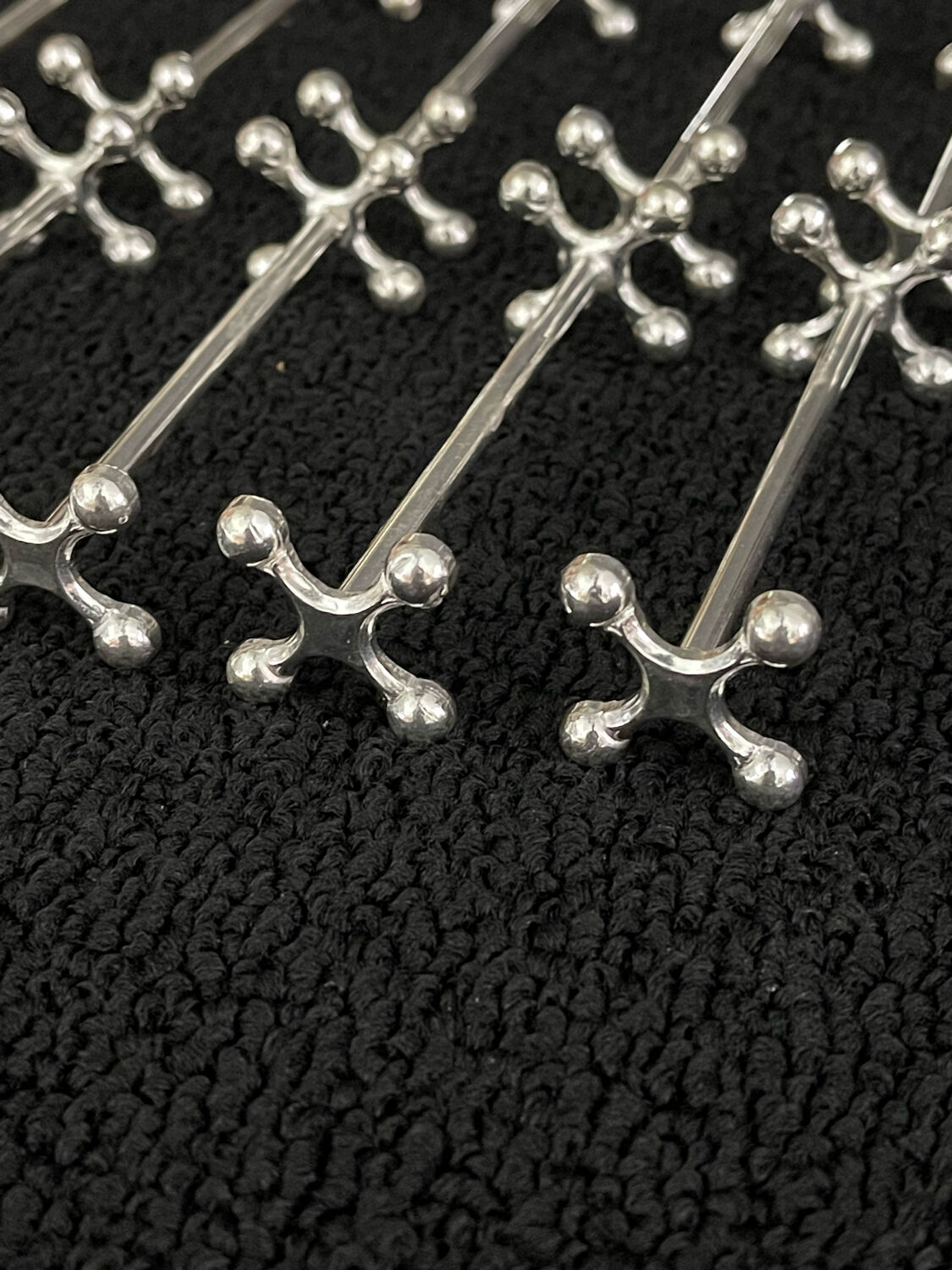 Christofle 12 holder knives balls model atomium very good condition ref CH10PC