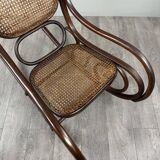 Curved wooden rocking chair in Thonet style, 20th century