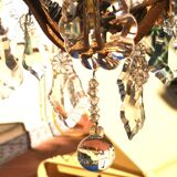 Lustre en fer forgé avec pâmpîlles