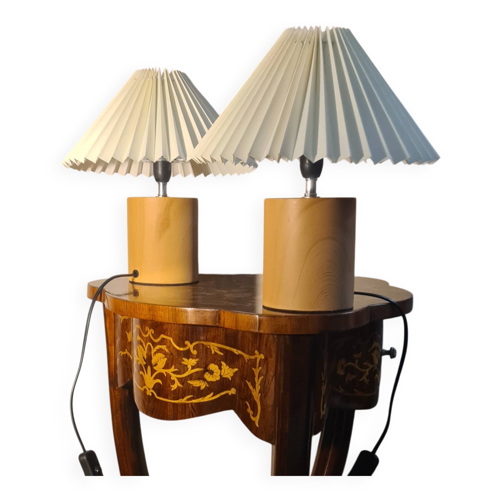 pair of bedside lamps solid wood Scandinavian design 31x25 electric change