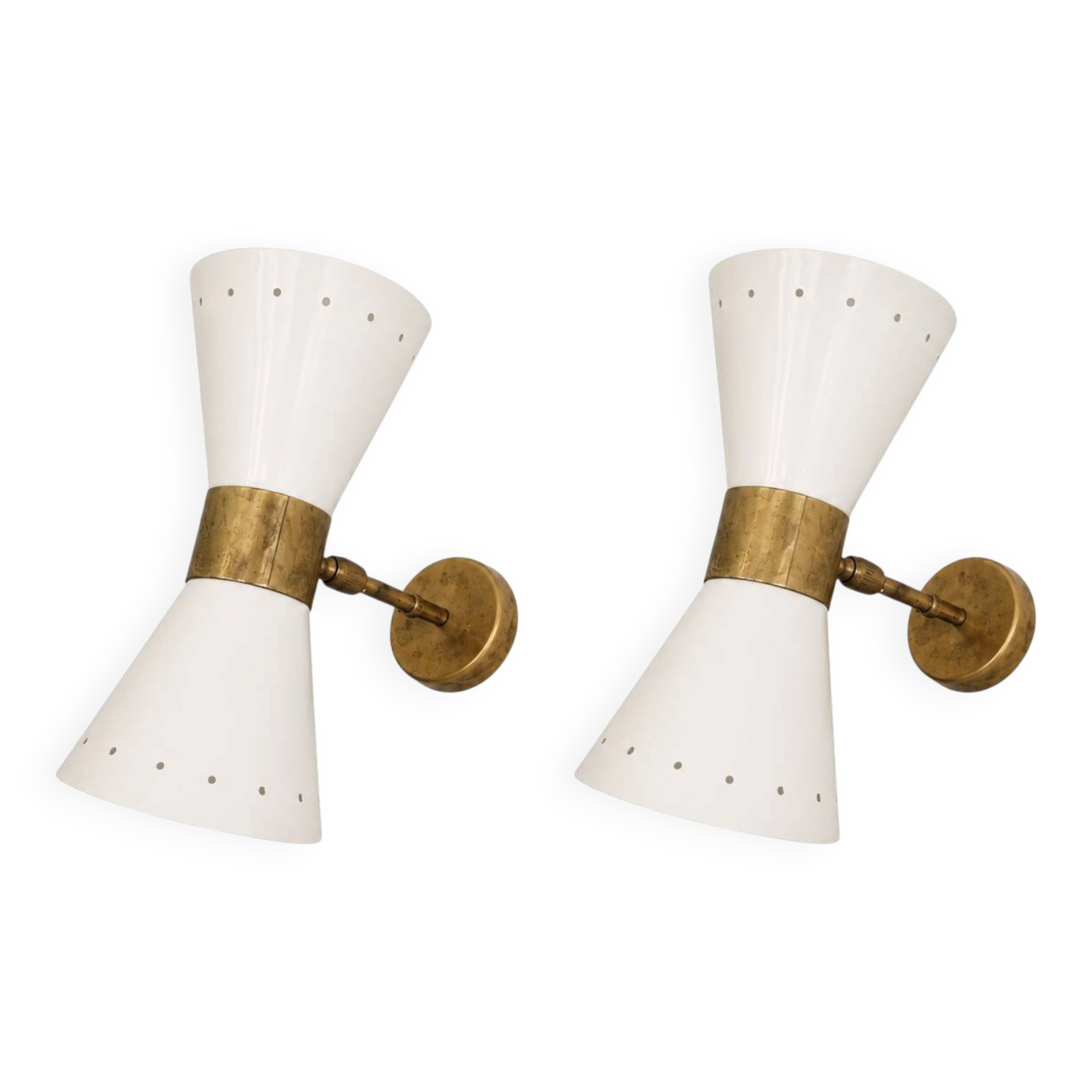 Pair of wall sconces in the style of the 1950s.