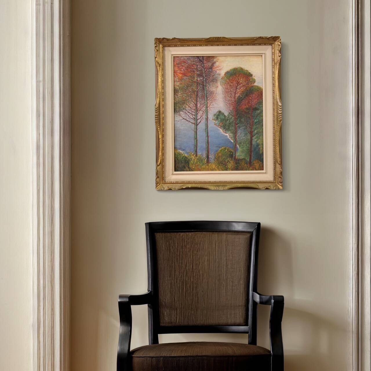 Italian landscape signed painting 20th century