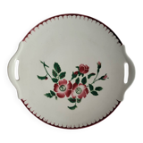 Sarreguemines earthenware cake plate, Épernay pattern