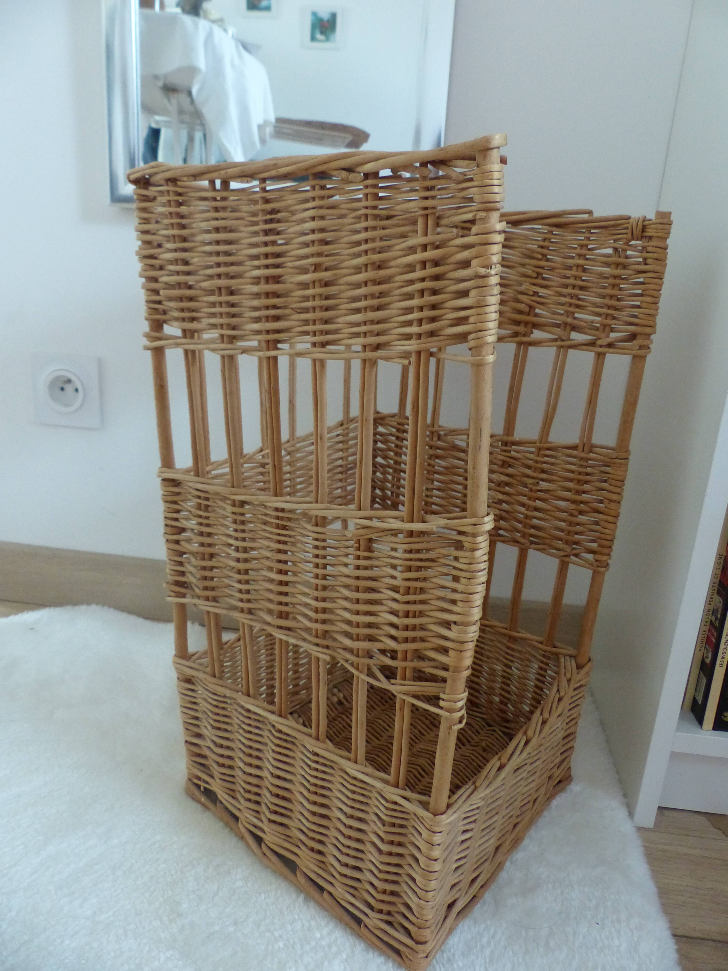 Large vintage bread basket – Wicker & rattan – French bakery style