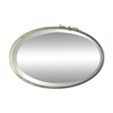 Oval beveled mirror with bronze frame - 19th century