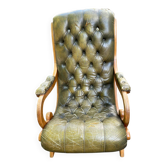 Fauteuil relax anglas Chesterfield vert olive