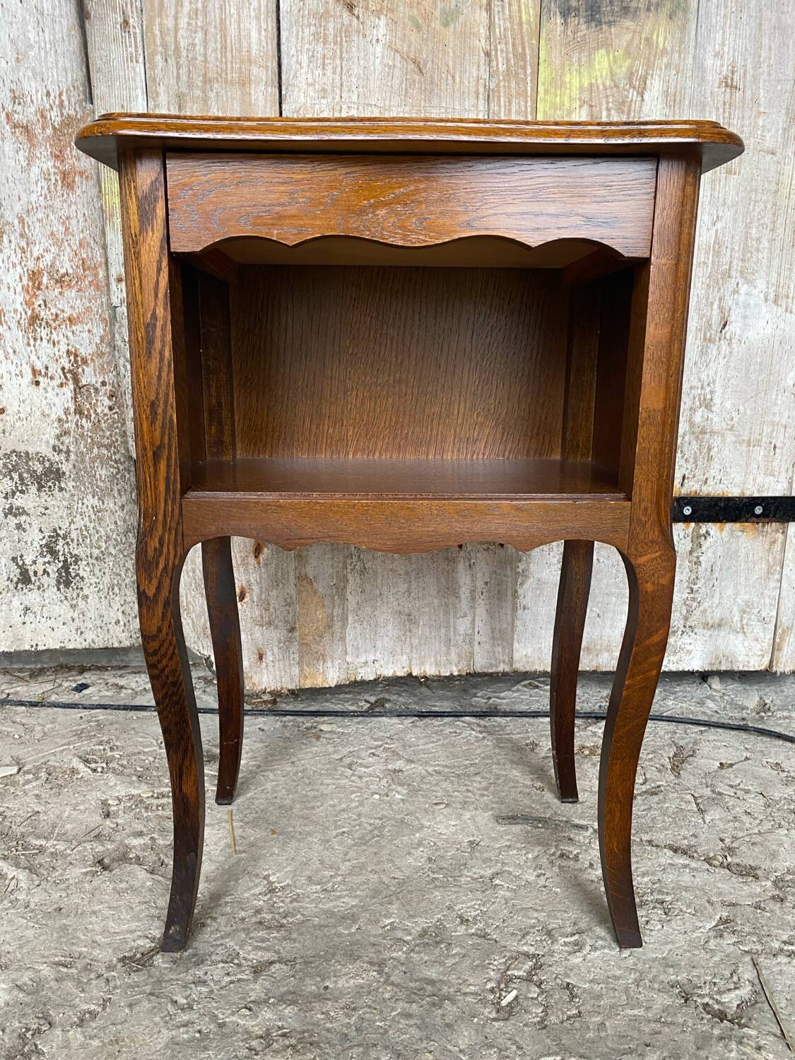 Chevet Table Nuit Style LOUIS XV Bois Tiroir + Case Vintage #D504