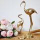 2 ibis in golden brass