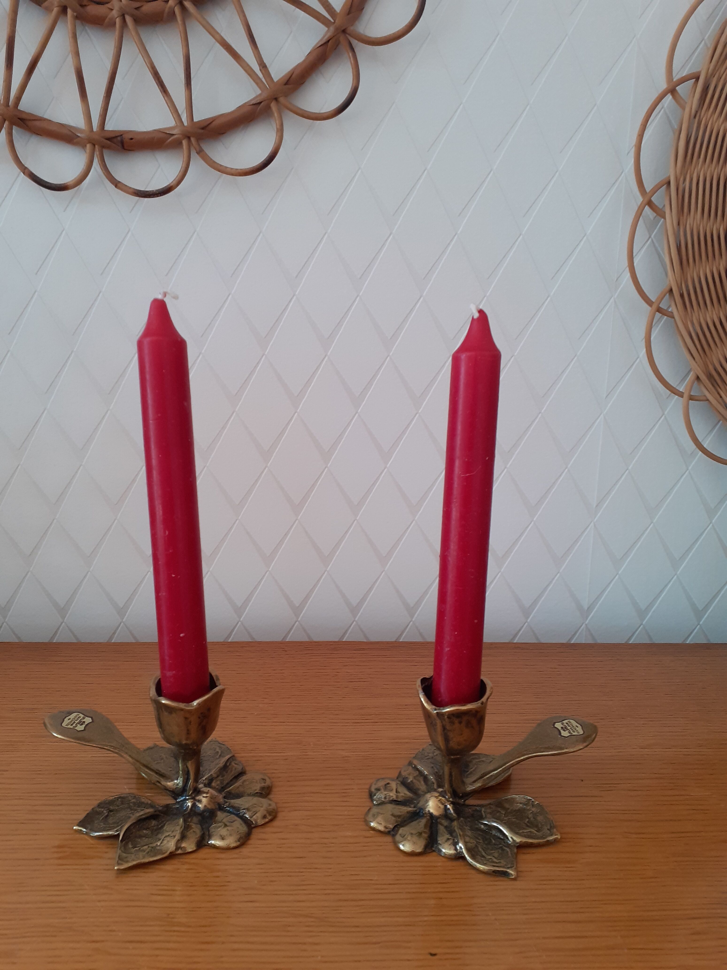 Pair of Gilde brass candlesticks