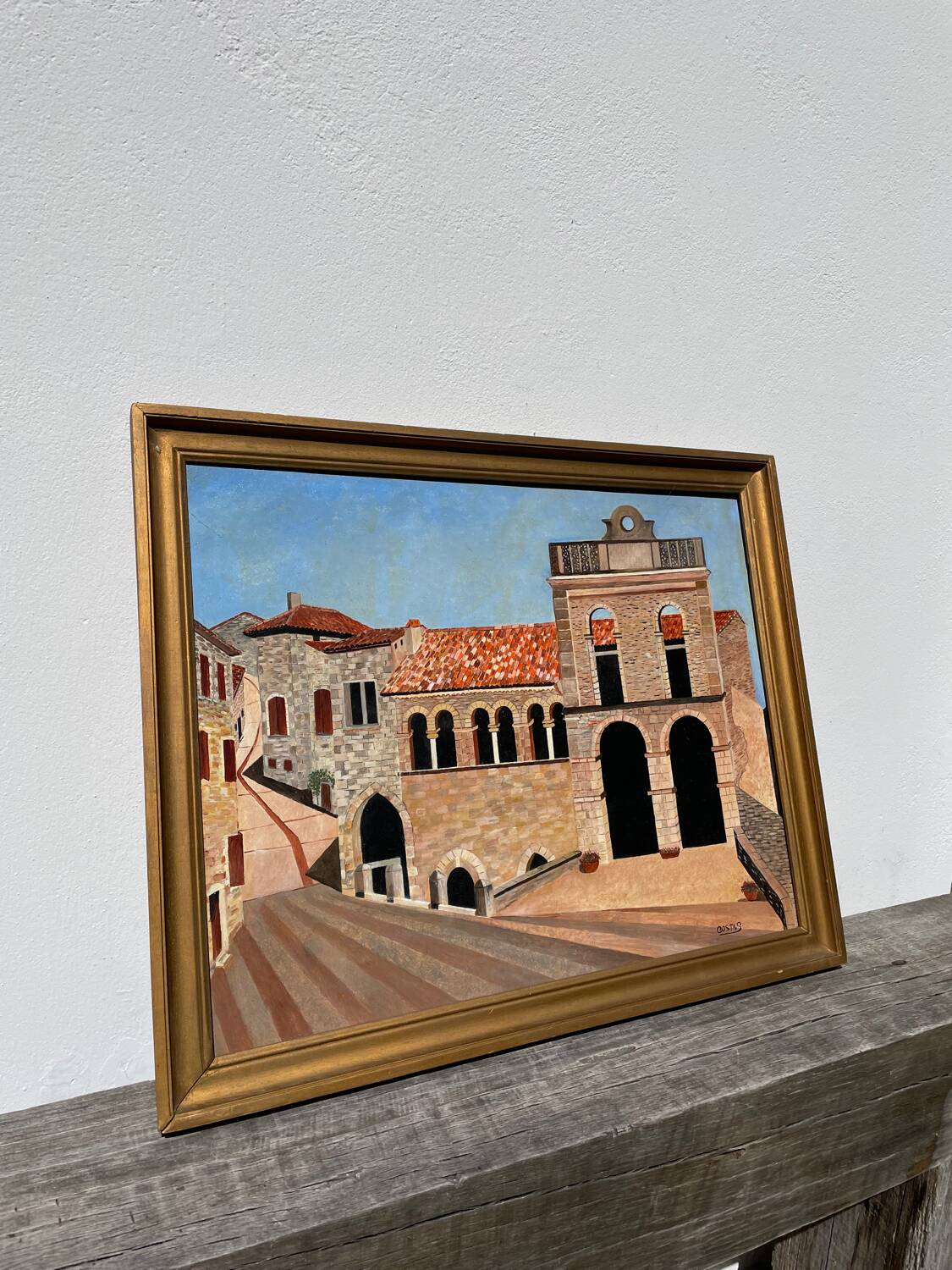 Tableau paysage italien peinture huile