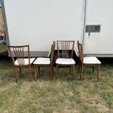 Set 4 chairs white vintage year 60