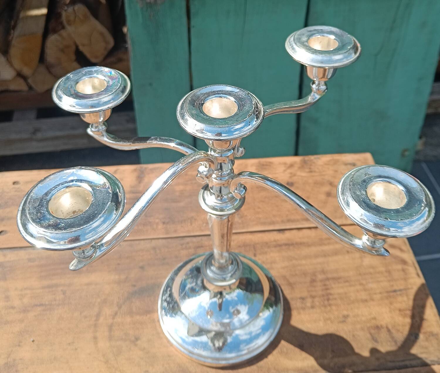 English silver candelabra candlestick