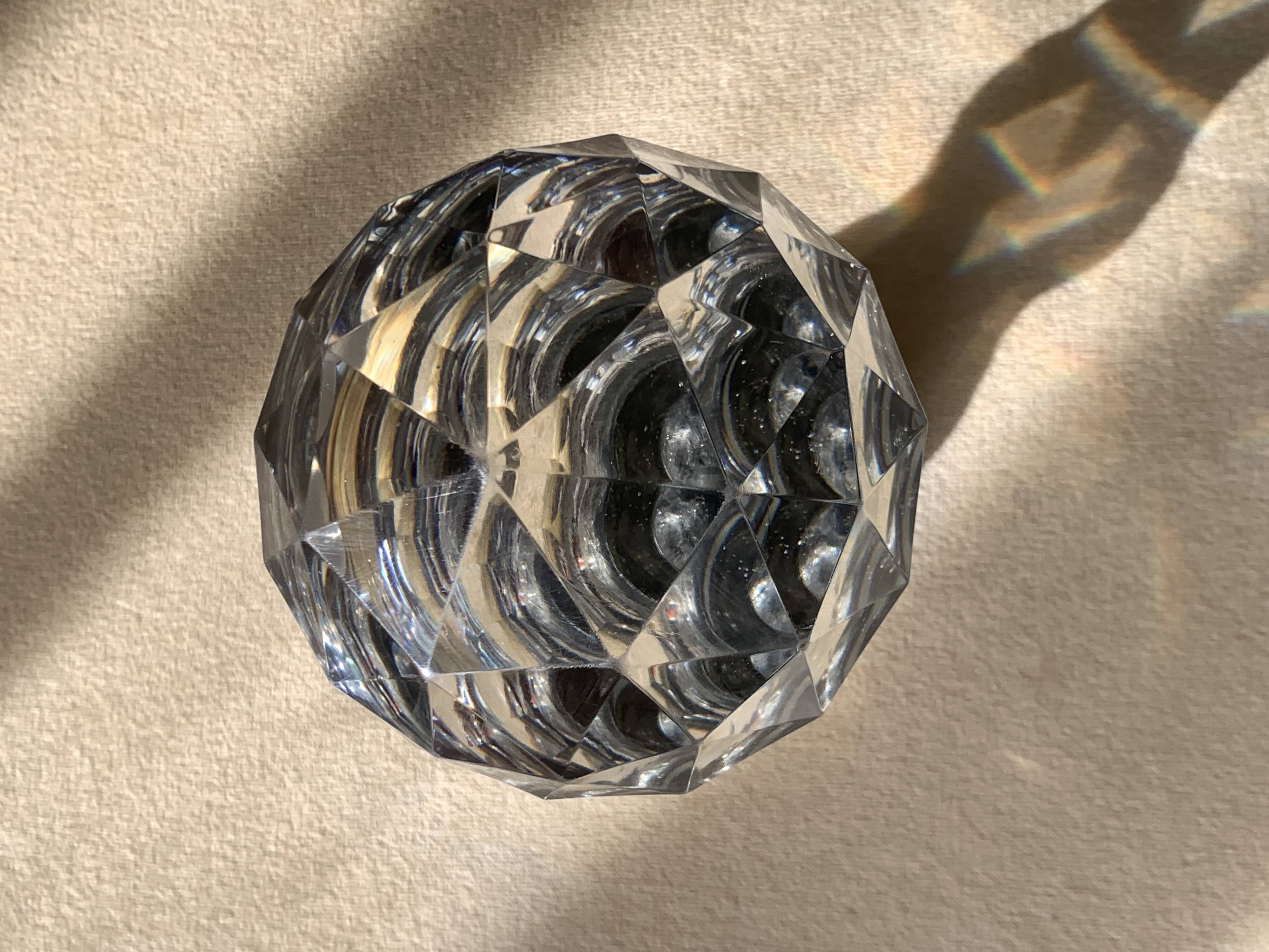 19th century crystal and bronze staircase ball