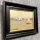 Molina Ferrer: oil painting on panel depicting a seascape with sailing boats