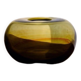 Blown glass ball vase by Claude Morin, Dieulefit France 1979