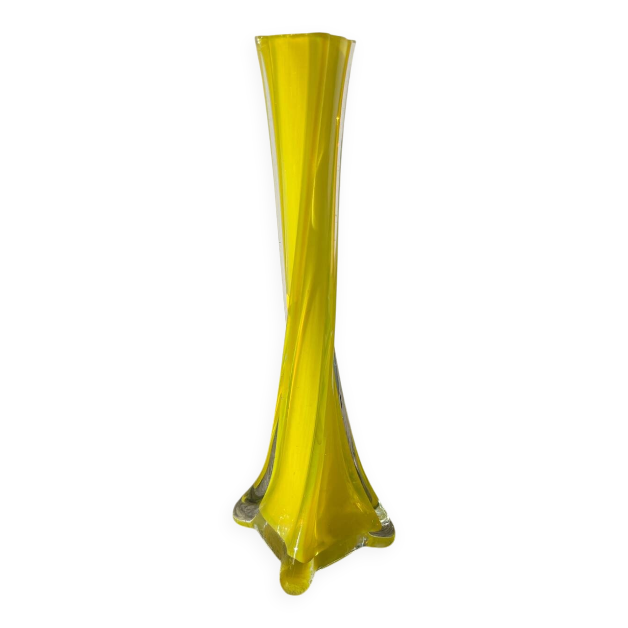 Murano yellow glass soliflore vase, 1960