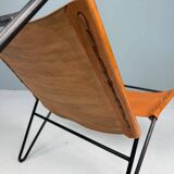 A. A. Dolleman Lounge Chair by Metz & Co, Mid-Century Leather & Metal