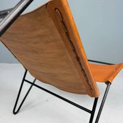 A. A. Dolleman Lounge Chair by Metz & Co, Mid-Century Leather & Metal