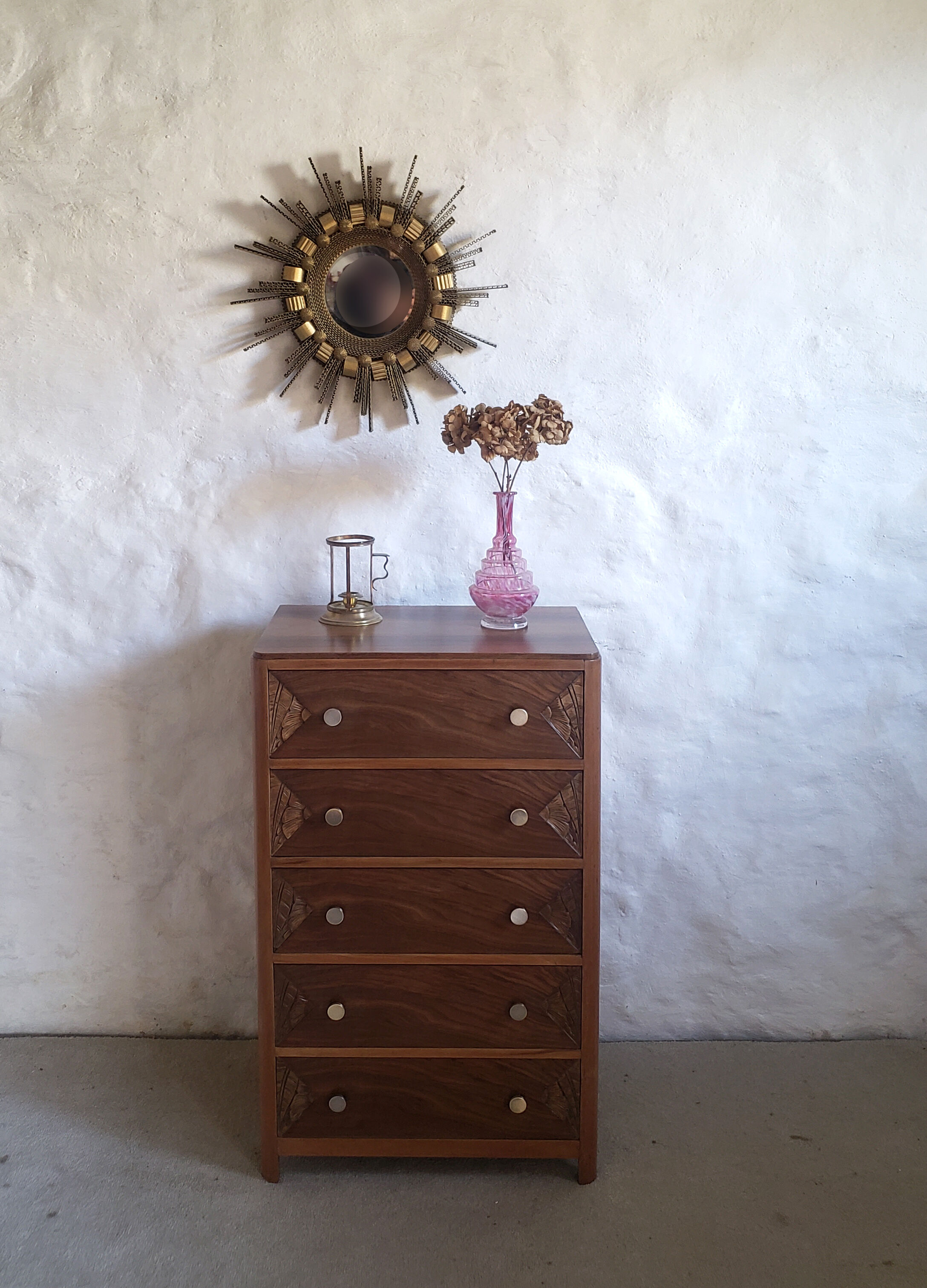 Walnut art-deco dresser