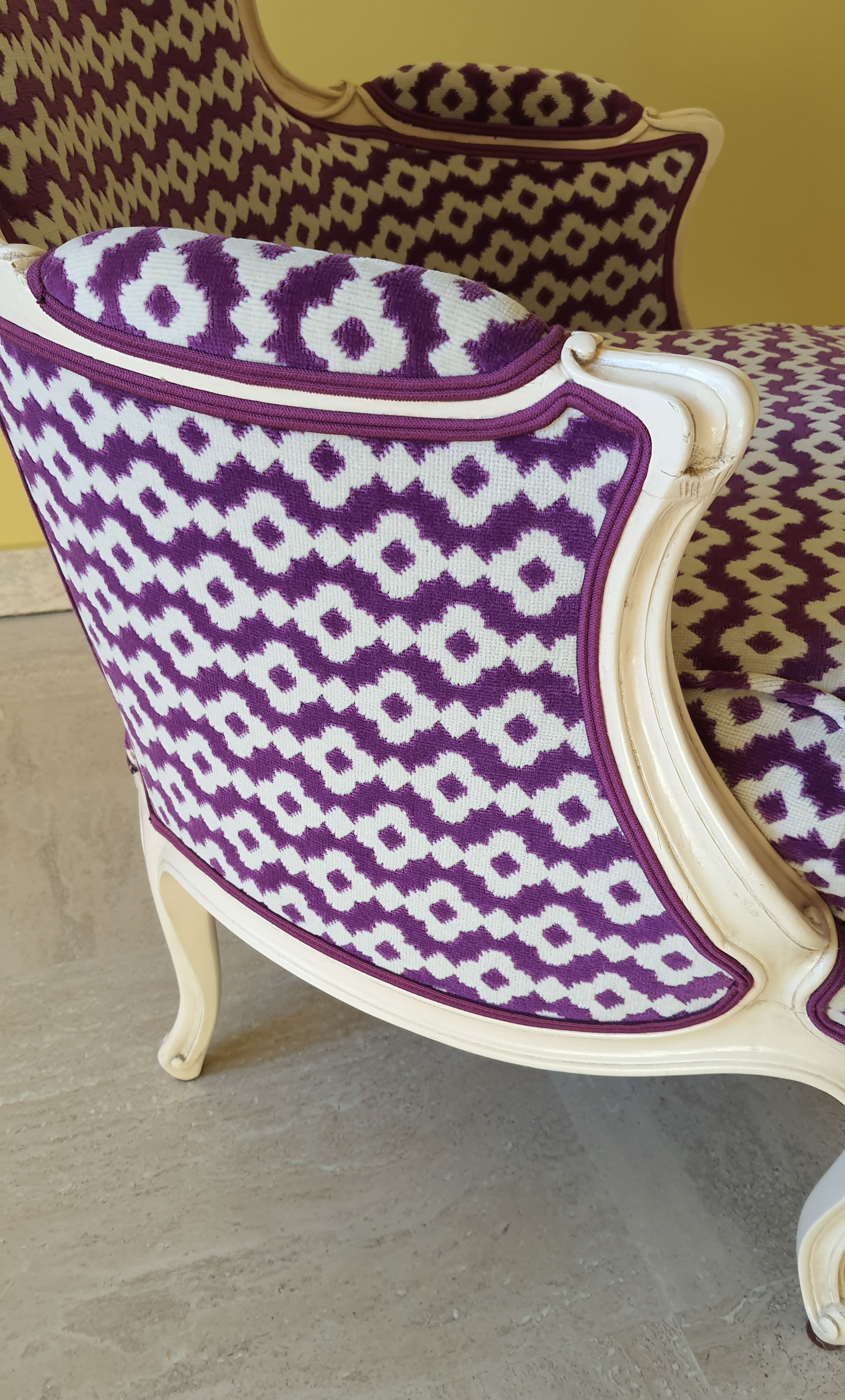 Louis XV shepherdess armchair reupholstered