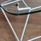 Glass coffee table with steel base