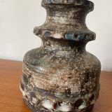 Vase émaillé West Germany brun avec accents bleus