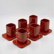 Brick Red Sakura Tea Service by Makio Hasuike for Franco Pozzi