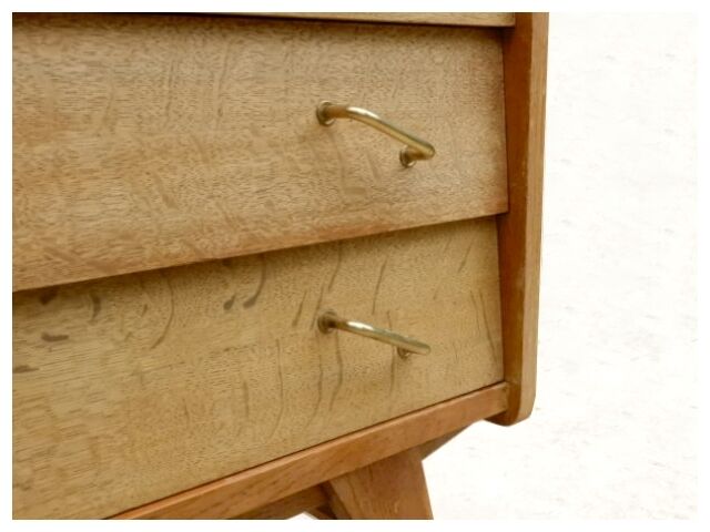 Vintage dresser 1950 solid wood compass feet