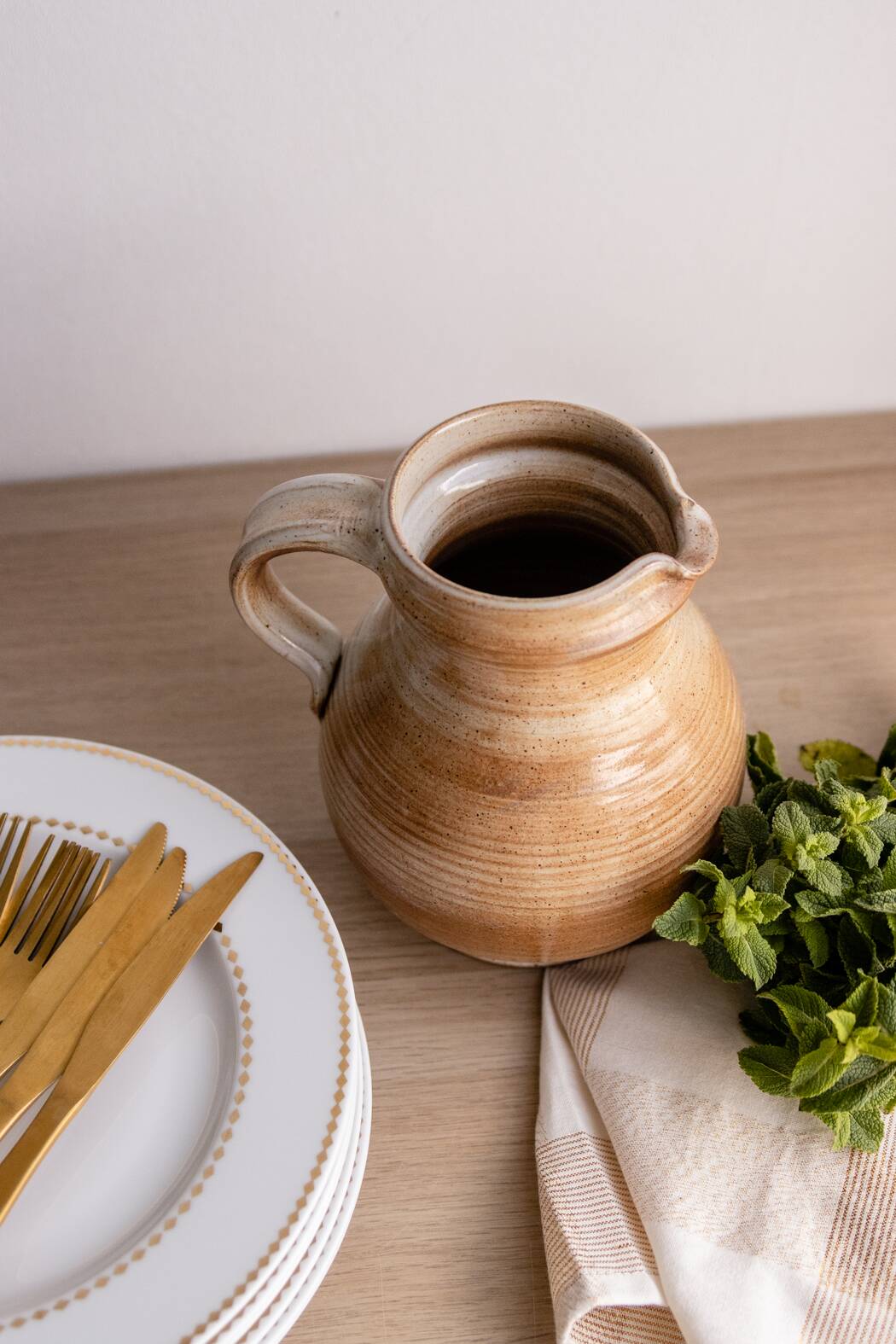 Artisanal Stoneware Jug from the Marsh
