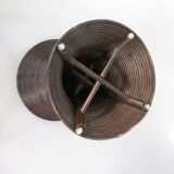 Two Vintage TomTom Stools in Rattan