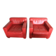 Paire de fauteuils en cuir réédition Jean Michel Franck