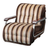 Vintage Malga model armchair in striped fabric – 1970s design