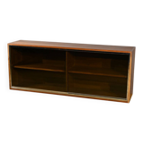 Long Glass Bookcase in Walnut, Rozaffy Style – 1960