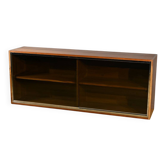 Longue Bibliothèque Vitrée en Noyer, style Rozaffy – 1960