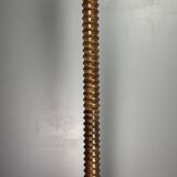 Brutalist midcentury wood turned cocoon floor lamp