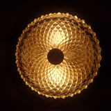 Golden mount and glass globe ceiling light