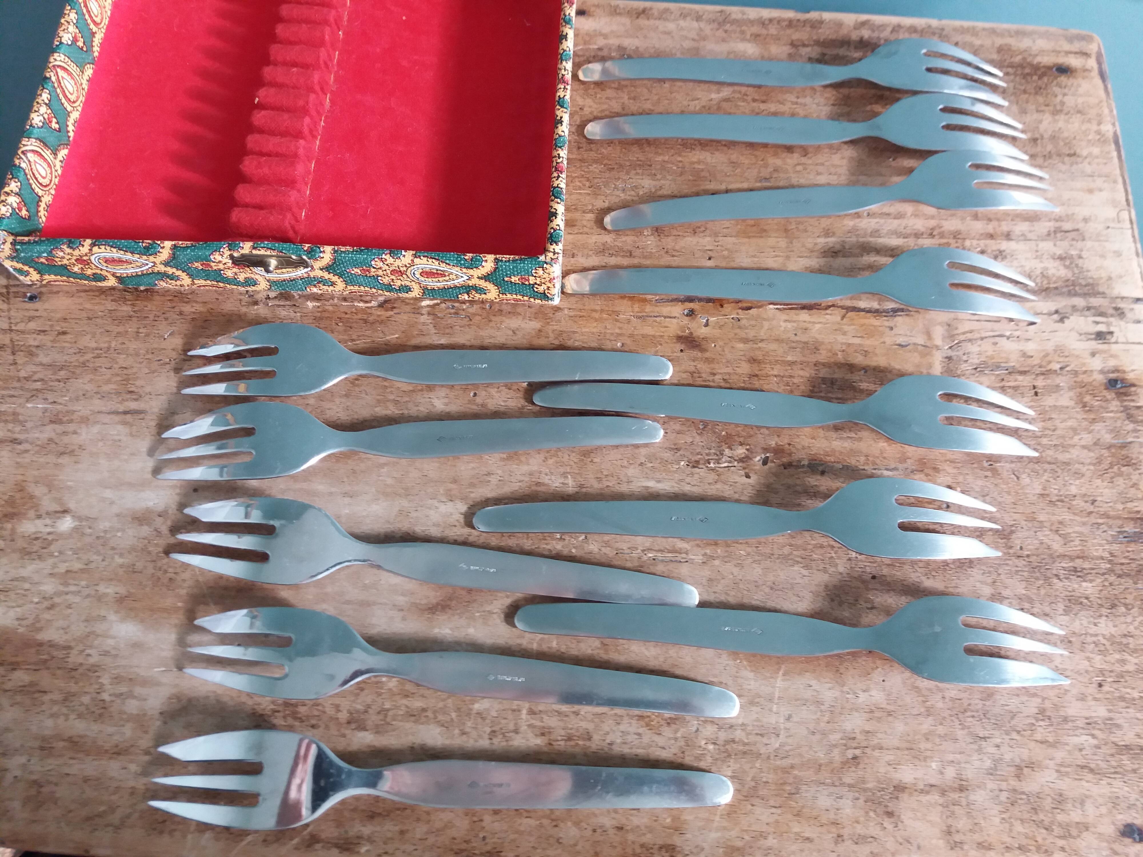 SMS Barenthal brand stainless steel dessert forks in a box