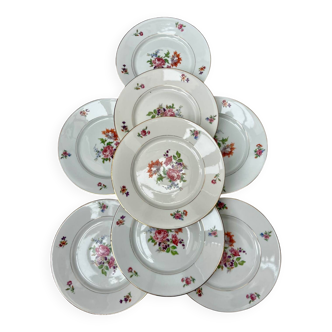 Set 8 assiettes dessert porcelaine