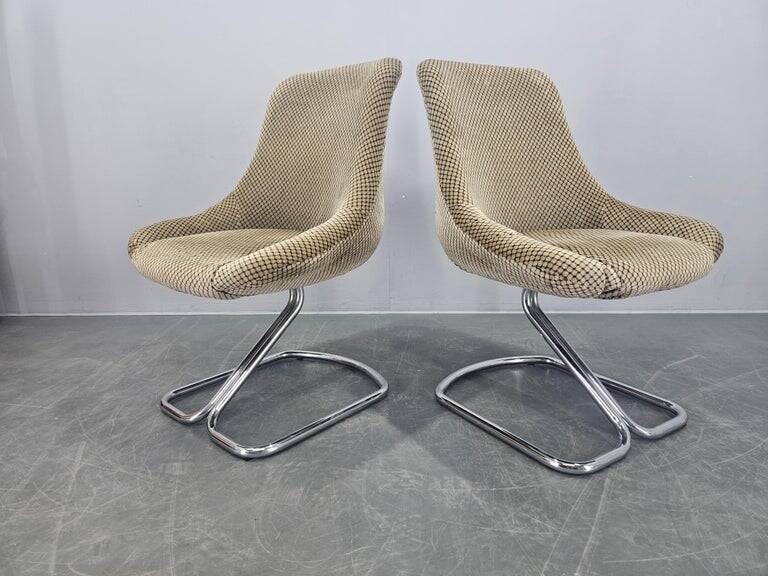 Very Rare Pair of Chairs in the Style of Boris Tabacoff, France, 1970s