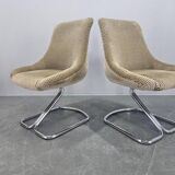 Very Rare Pair of Chairs in the Style of Boris Tabacoff, France, 1970s