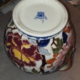 Gien earthenware pitcher peony decor.