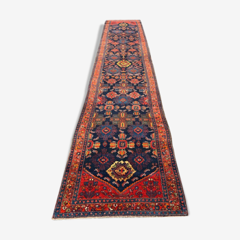 Carpet old Persian Malayer corridor 109x525 cm