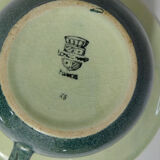 3 old lunches and saucers in faience of Longchamp