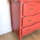 Terracotta wood chest of drawers