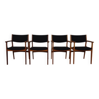Mid-Century Danish Armchairs in Teak, 1960s, Set of 4