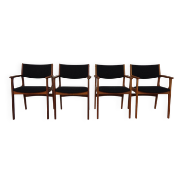 Mid-Century Danish Armchairs in Teak, 1960s, Set of 4