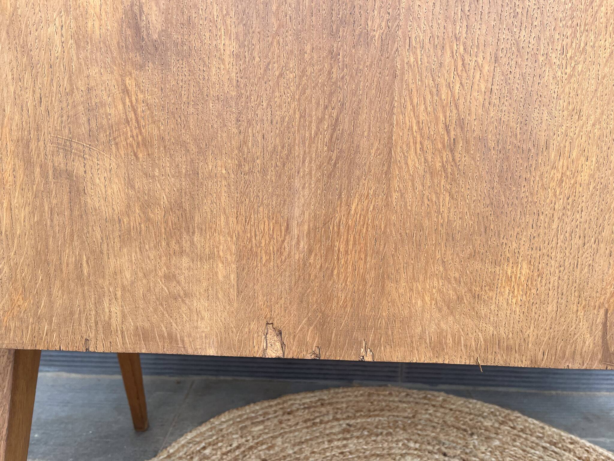 Scandinavian desk from the 1950s with compass legs.