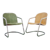 2 chaises vintage cantilever chrome